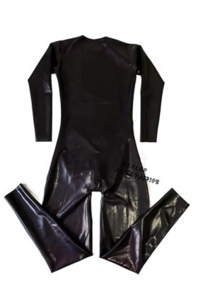 Combinaison moulante en Latex pour hommes noirs, faite à la main, vêtements en caoutchouc avec fermeture éclair à lentrejamb