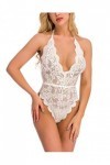 YeeHoo Femme Combinaison Sexy Lingerie Ouverte Bodysuit Halter Dentelle