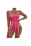 Générique Body Sexy Femme Érotique, Sous-Vêtements Une Pièce À Col En V Creuse Lingerie Ensemble Combinaison Érotique Resille