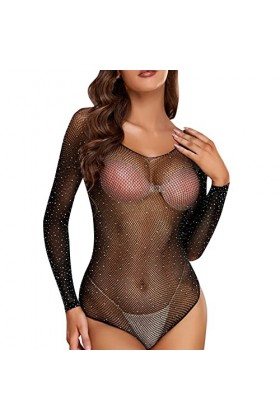 Femme Sexy érotique Lingerie Sexy Femme Coquine Hot Lingerie Femme Dentelle Ensemble Collant Resille Chair Body Transparent F