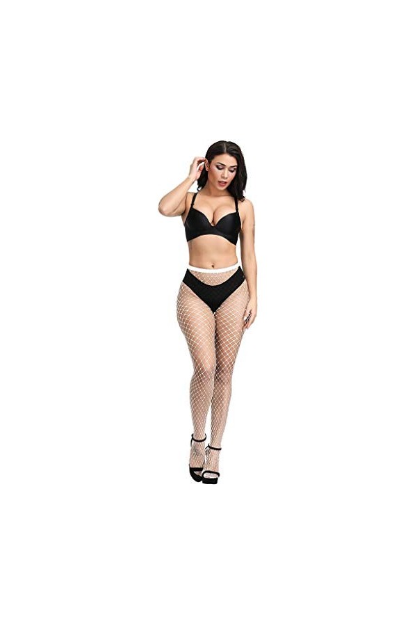 QWUVEDS Transparent Sexy Femmes Body érotique Lingerie Doux résille Collants Dentelle intimes Ensemble Lingerie Cher