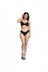 QWUVEDS Transparent Sexy Femmes Body érotique Lingerie Doux résille Collants Dentelle intimes Ensemble Lingerie Cher
