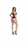 QWUVEDS Transparent Sexy Femmes Body érotique Lingerie Doux résille Collants Dentelle intimes Ensemble Lingerie Cher