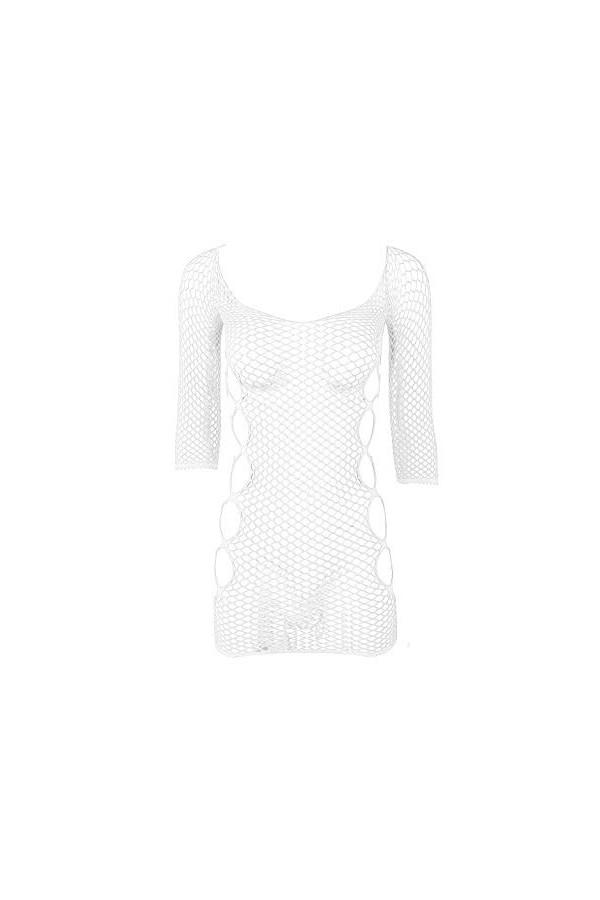 Kaerm Robe Sexy Moulante Bodystocking Lingerie Résille Nuisette Transparent Coquine Pantyhose Babydoll Vêtement de Nuit Eroti