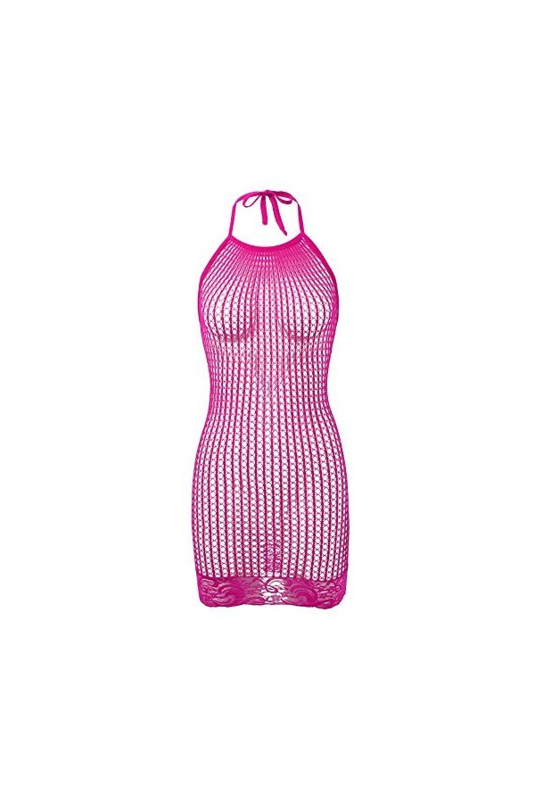 Kaerm Robe Sexy Moulante Bodystocking Lingerie Résille Nuisette Transparent Coquine Pantyhose Babydoll Vêtement de Nuit Eroti