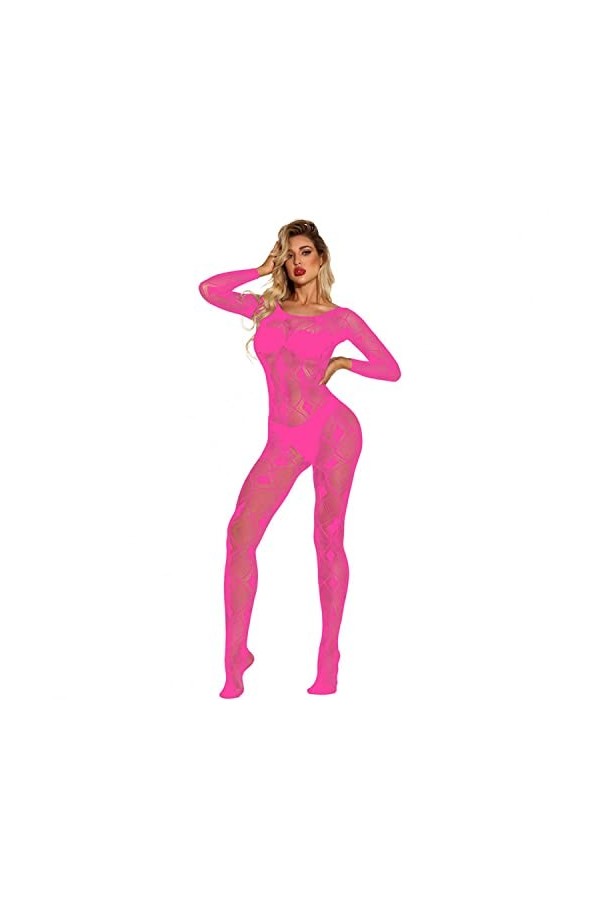 CEFGR Body résille sexy pour femmes Body Teddy extensible sur tout le corps en maille Combinaison Exotique Lingerie Tenues De