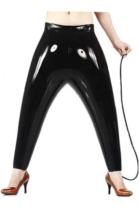 GOCTRN Pantalon Gonflable en Latex Noir Unisexe, Pantalon en Caoutchouc Exotique À Personnaliser,Noir,Taille Unique