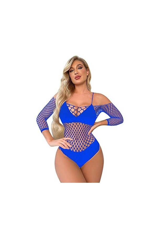 Combinaison Ouverte Sexy Femmes Lingerie Manches Longues Résille Body Sexy Mesh Teddy sous-Vêtements Vêtements Sexy pour