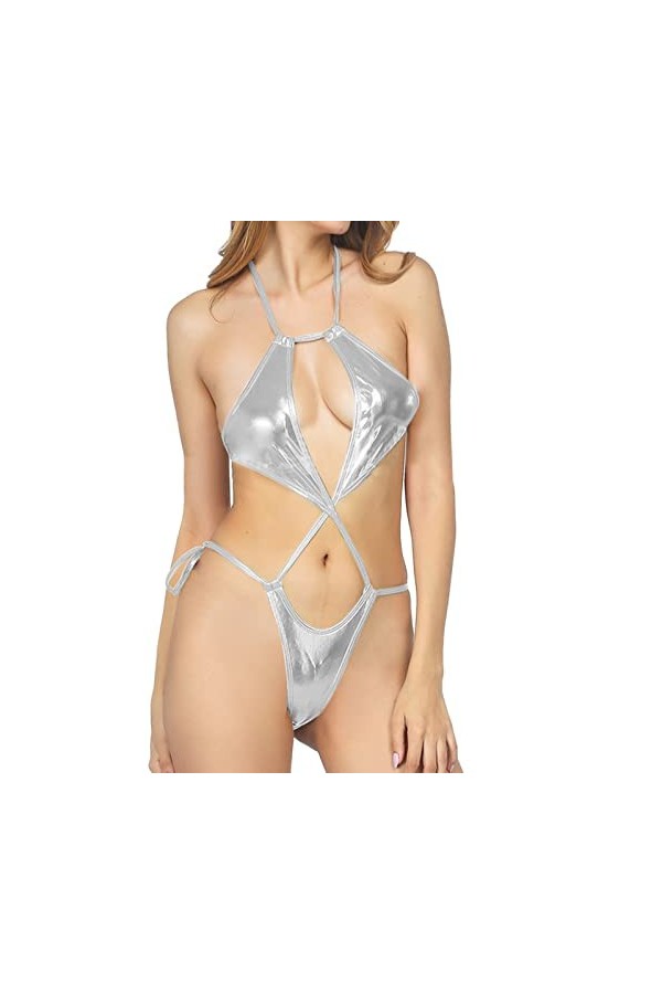 Combinaison en résille pour femme Style occidental Sexy Lace Up Cutout Teddy Hip Off Body drôle Sous-vêtements Sexy Lingerie 