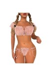 BIBOKAOKE Lingerie Femme Sexy Ensemble Sexy Hot Nuisette Transparente Lingerie en Résille Sexy Hot Chaude Teddy Saint Valenti