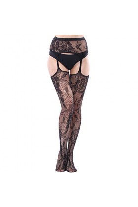 Tenue De Noël Lingerie Transparente Ouverte Sexy Collants résille Dentelle Body Femmes érotique Doux intimes Lot de Bandeau