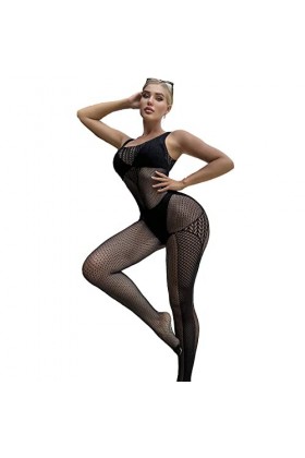 KugobarNe Body en résille pour femme - Lingerie sexy - Entrejambe nu - Taille unique, comme sur limage, taille unique