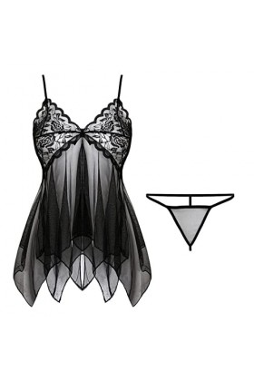 Y25K Style Cadeaux pour femmes Sous-vêtements amusants Fil doux V profond Dentelle Sexy Suspendu Robe de nuit Body Attrape à 