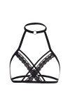 Body rouge pour femme - Soutien-gorge de séduction - Élastique - Lingerie sexy - Ouvert, Noir , XL