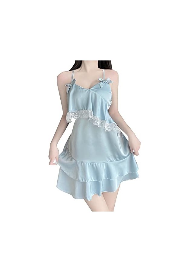 Lingerie Femme Sexy Ensemble Homme Sexy Hot y*2k Lingerie Sexy pour Femmes Dentelle Arc à Volants Fronde Chemise de Nuit Body