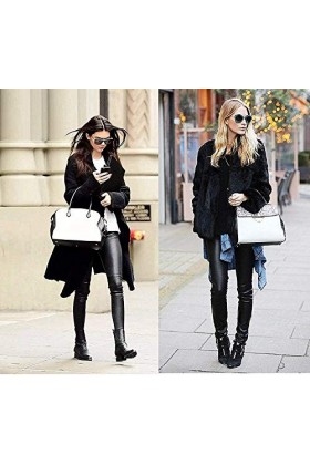 FLYFISH Pantalon effet mouillé pour femme - En cuir synthétique - Taille haute - Taille haute - Sexy - En latex - Pantalon st