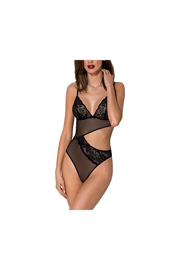 Passion Body Sexy Christa Body, Noir,L-XL