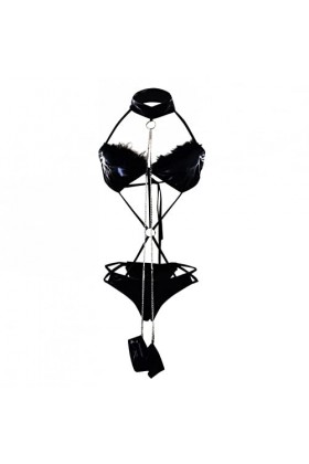 Femmes Sexy Plus La Taille Regard humide Lingerie Faux Cuir pour Sexe Coquin Body Ras Du Cou Strappy One Piece Teddy Justauco