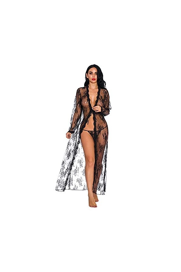 Sexy Teddy Women Deep Lace V Vêtements de Nuit avec Culotte Lingerie Dessous Féminin Sexy Red, XXL 