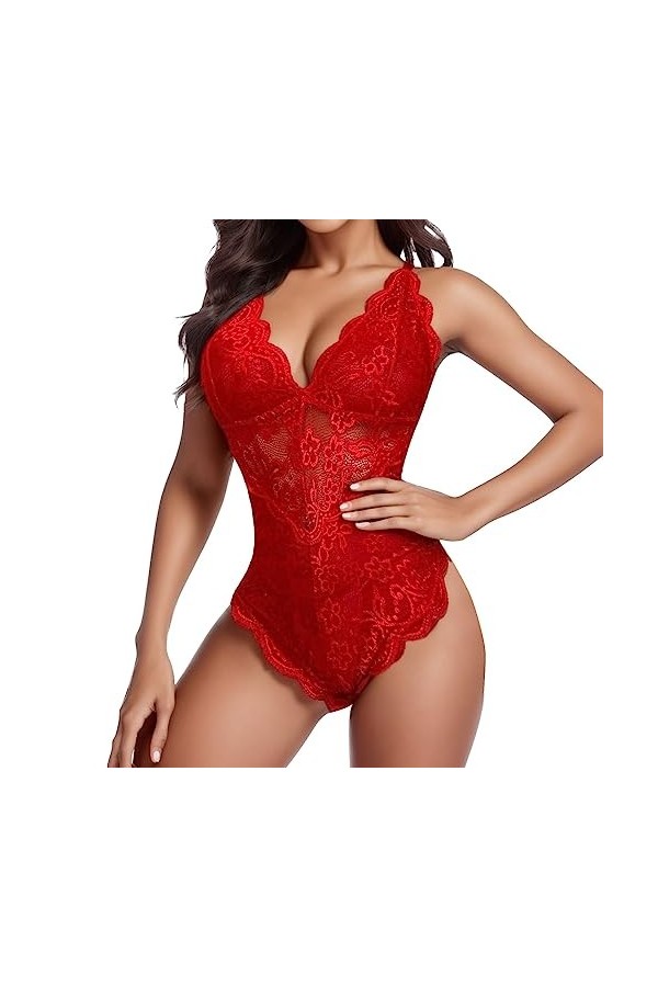 XIANUOJI Bas Femme Sexy Femmes Combinaison en Cuir Verni Catsuit, Siamois Latex Vernis Cuir Body Wetlook Salopette Brillant à