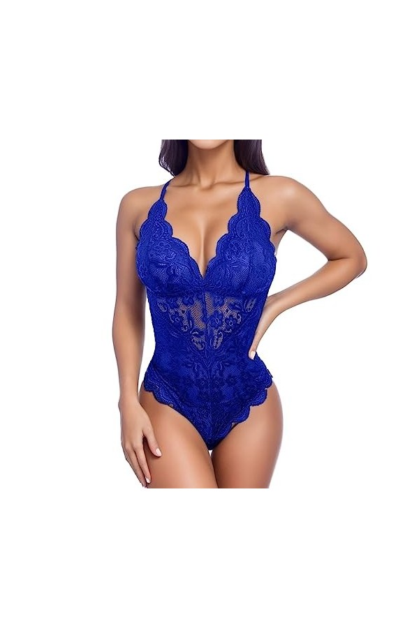 XIANUOJI Bas Femme Sexy Femmes Combinaison en Cuir Verni Catsuit, Siamois Latex Vernis Cuir Body Wetlook Salopette Brillant à