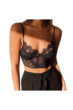 Bluelucon Lingerie sexy en cuir verni et cuir pour femme - Effet mouillé - Sous-vêtements sexy pour femme - Noir - XL