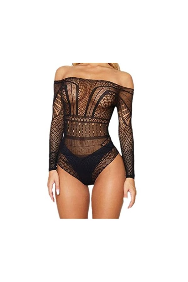 Body sexy en résille pour femme Sous-vêtements sexy ours en peluche Body Babydoll Lingerie Vêtements Bodysuit-style 7, XL