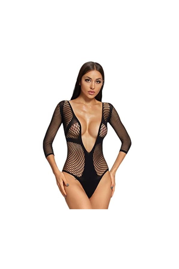 Body sexy en résille pour femme Sous-vêtements sexy ours en peluche Body Babydoll Lingerie Vêtements Bodysuit-style 7, XL