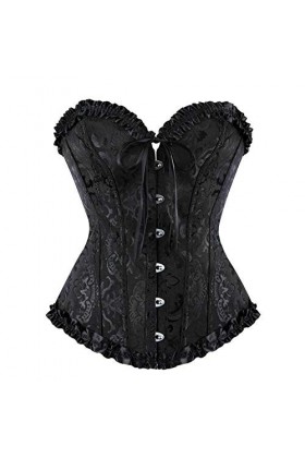 Home Wang Corset Tops With Strapsexy Femmes À Lacets Corset Désossé Taille Zip Floral Femmes Hauts Brocart Overbust Corset Fe