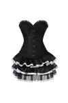 Grebrafan Corset Taille Bustier et Jupe Tulle Punk Rock EUR 36-38 L, Noir 