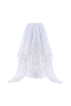 Corset bustier sexy à épaules dénudées et manches en dentelle avec jupe longue en tulle pour fête de mariage