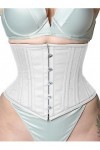 Corset en coton à double baleines en acier pour femme, blanc, XXL