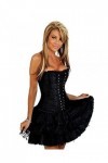 Molly Robe Corset Bustier Jupe Gothique Sexy Dentelle Glamour Large Noir