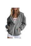 Gefomuofe Sweat à capuche pour femme - Sweat à capuche - Fermeture éclair - Léger - Imprimé cœur - Pull oversize - Sweat à ca