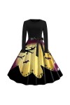 Costume dHalloween pour femme - Robe tunique diable - Imprimé fantôme - Costume dHalloween - Robe de soirée - Col rond - Ro
