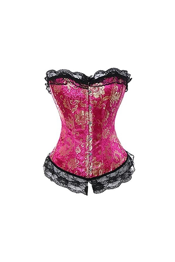 KEMNET Corsets en dentelle sexy for femmes Color : Red, Size : XXL