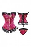 KEMNET Corsets en dentelle sexy for femmes Color : Red, Size : XXL