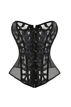 TaLcuS Sexy Femmes Bustier Respirant Minceur Body Shaper Mesh Net Corset Pour Lété Color : Svart, Size : XXL code 