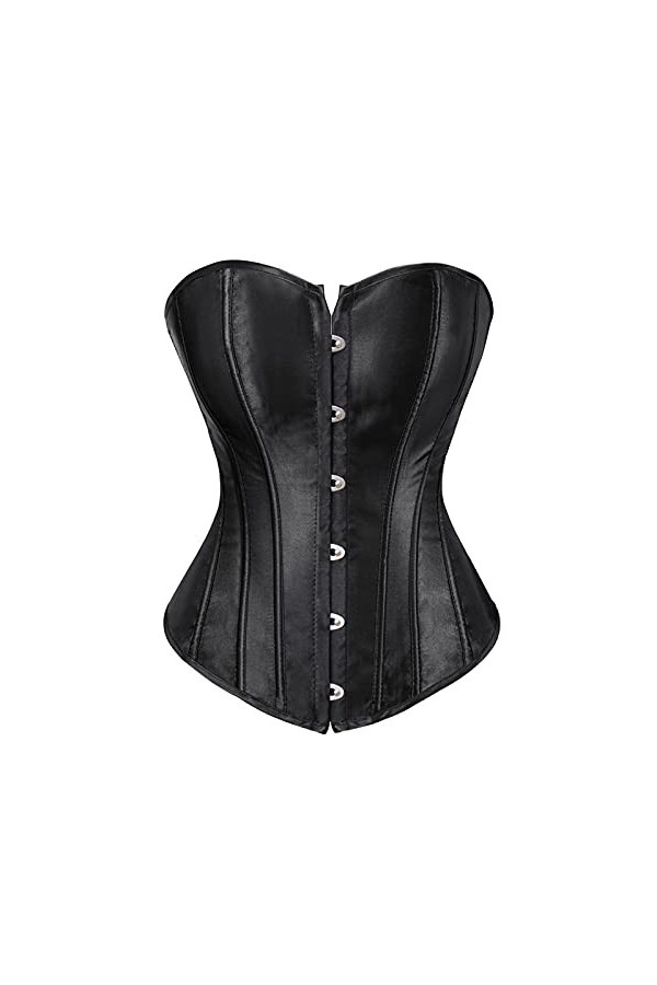 Corset à lacets pour femme en satin motif floral, grande taille - - 5X-Large