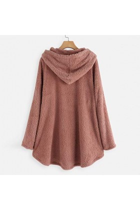 Sweat a Capuche, Sweat-Shirt à Capuche Femme Pull Cachemire Long Manteau Bouton Parka Fourrure Sweat Shirt Ado Fille Veste Po