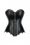 Corset sexy pour femme - Corset gothique en cuir - Lingerie grande taille - Rouge - XL