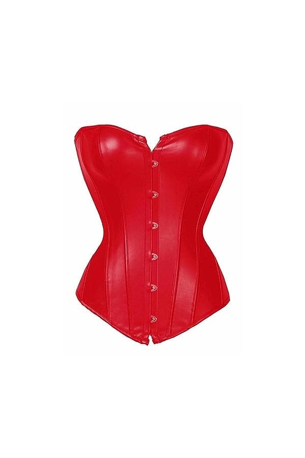 Corset sans bretelles en cuir Lingerie sexy Lingerie en cuir-Noir-XXL