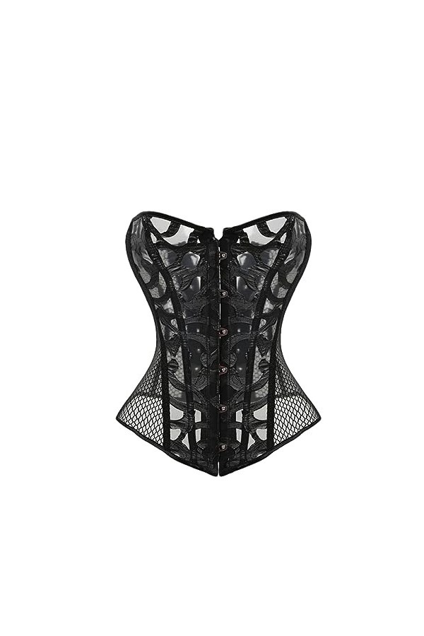 Rfmfkkg Corset sexy pour femme en maille respirante, Noir , 3XL