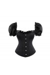 Rfmfkkg Corset sexy à manches bouffantes à lacets pour femme - Bustiers et corsets - Vintage, Noir , XL