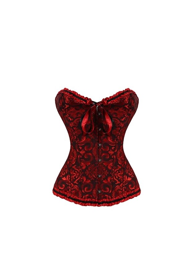 Rfmfkkg Corset sexy en coton à lacets avec nœud et bustiers taille sexy pour femmes, Bleu Rose, XL