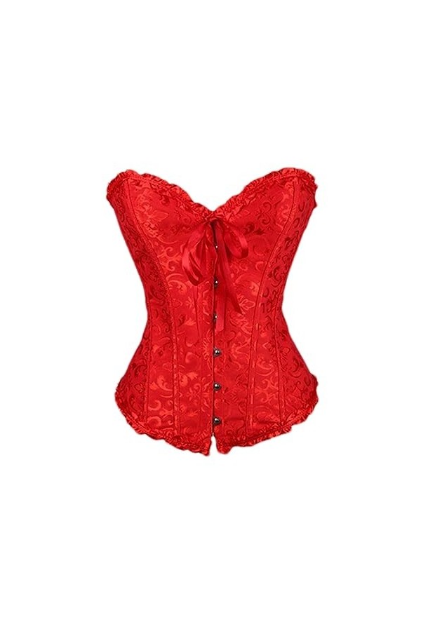 Rfmfkkg Corset sexy en coton à lacets avec nœud et bustiers taille sexy pour femmes, Bleu Rose, XL