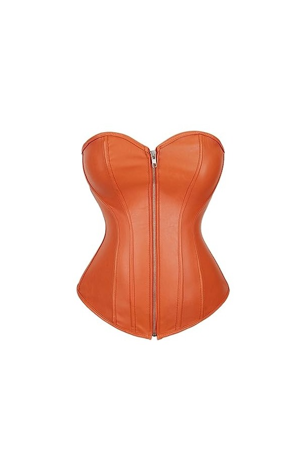 Rfmfkkg Corset sexy en cuir avec fermeture éclair pour femme, noirâtre EN8, 4XL