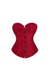 Rfmfkkg Femmes Sexy Jacquard Bustiers Et Corsets Lacets Body Shapewear Overbust Corset Tops, rouge vin, 5XL