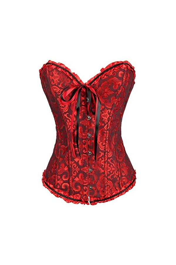 JEShifangjiusu Sexy Classic Femmes Corset DéColleté Lacets Corset Moulage Floral DéColleté Corset Corset Corset Corset Top A