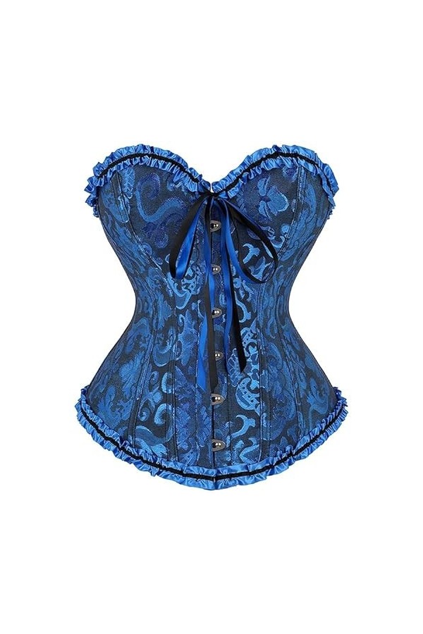 JEShifangjiusu Sexy Classic Femmes Corset DéColleté Lacets Corset Moulage Floral DéColleté Corset Corset Corset Corset Top A